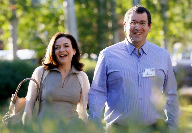 Image: File photo of Sandberg, COO of Facebook, arriving with her husband Goldberg, CEO of SurveyMonkey, for the first day of the Allen and Co. media conference in Sun Valley
