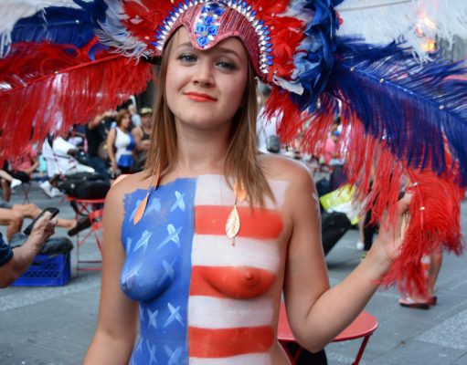 Topless in Times Square? Fuggetaboutit.
