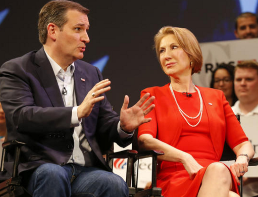 Ted Cruz taps Carly Fiorina. TPV Wonders if Ted Meant “Tapes”